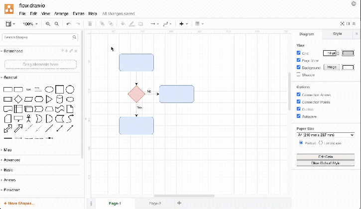 use the diagrams net editor solid color shapes medium