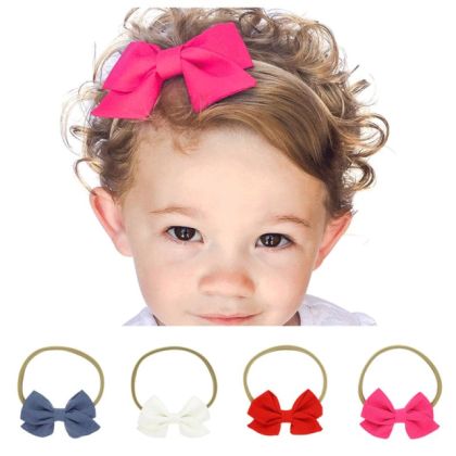 baby bow headbands cotton hairband girls polka dot grid headbands medium