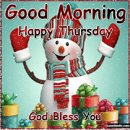 good morning happy thursday cute snowman quote pictures medium