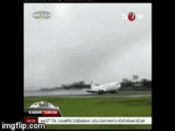 plane hauling fuel skids down runway medium