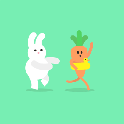 new party member tags animation cute loop smile jump help hungry bunny rabbit walk carrot medium