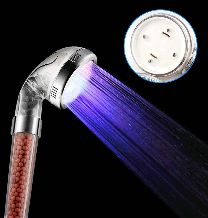 huici led seven color anion shower spa shower head pressurized water medium