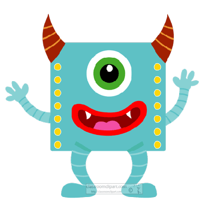 animated clipart one eyed colorful monster animated clipart medium