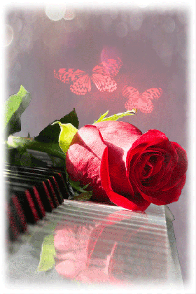 animated red rose on a piano pictures photos and images for medium