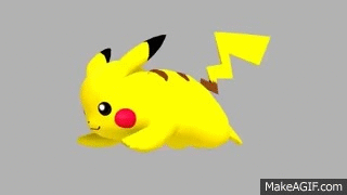 pikachu 3d run animation on make a gif medium