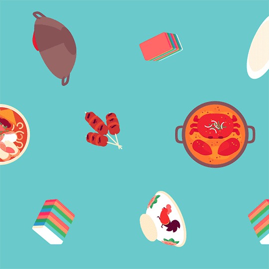 i made some animated patterns for this year s singapore food medium