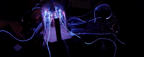 pulsating fiber optic jellyfish made with neopixels arduino medium