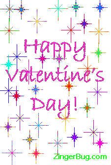 happy valentine s day colorful stars on a clear background glitter medium