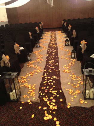 rose petal and lanterns on a burlap aisle wedding ideas medium