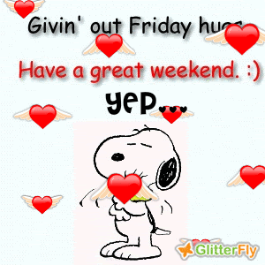 giving out friday hugs have a great weekend days snoopy weekend medium