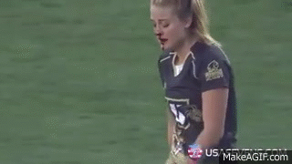 female rugby player breaks nose but gets up and makes huge tackle medium