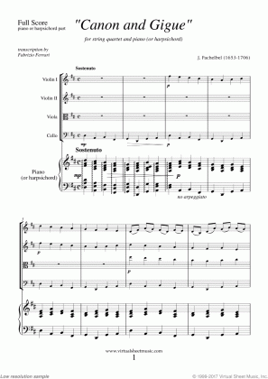 pachelbel canon in d sheet music for string quartet and medium