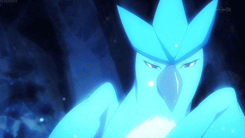 gorgeous articuno i like its face at the beginning of the medium