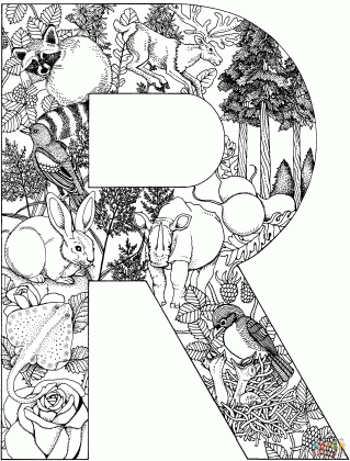 letter r with animals coloring page free printable coloring pages medium