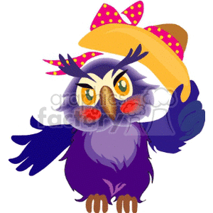 royalty free colorful cartoon owl with a hat 130271 vector clip art medium