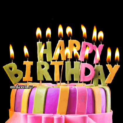 happy birthday cake with candles animated gif card medium