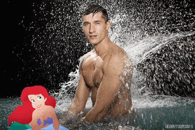 tumblr hornytoons gifs combines cartoon characters with male models medium