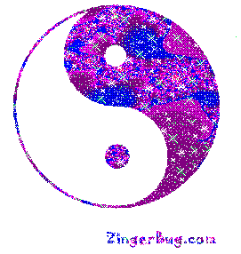 yin yang purple glitter symbol myspace glitter graphic comment medium