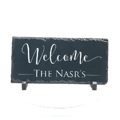 handmade and customizable slate welcome house sign shop custom medium