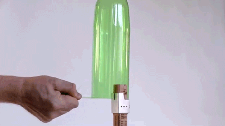 plastic bottle cutter transforms plastic containers into flexible medium