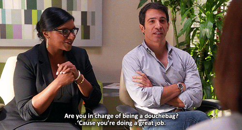 the mindy project douchebag gif find share on giphy medium