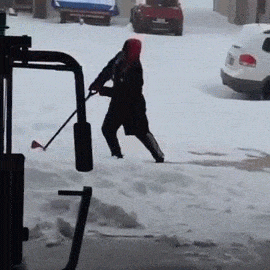 possibly the best snow shoveling fail of all time animated gif medium