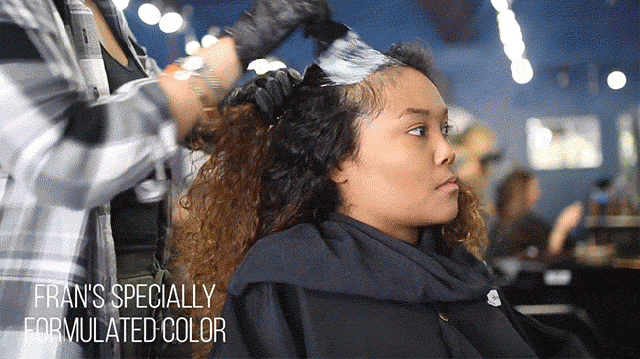 how our graphic designer cuts colors her curls medium