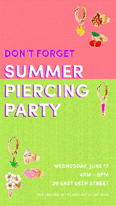 alison lou piercing party reminder milled don\'t forget medium