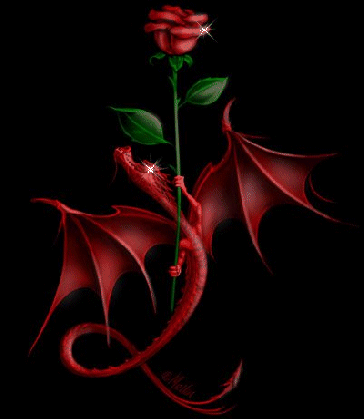 red dragon with rose graphic desiglitters com medium