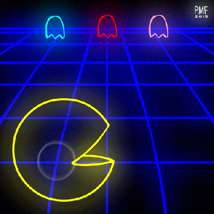 pac man 80s gif find share on giphy medium