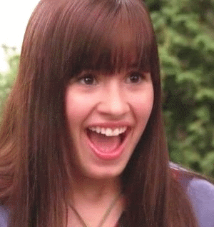 demi lovato screaming with excitement on disney channel medium