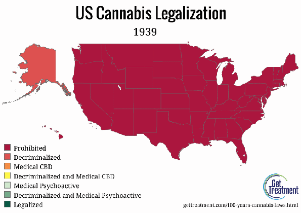 map of us marijuana laws by state 1939 2016 vivid maps medium