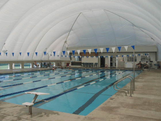 this swimming air structure is located at scioto country club in medium