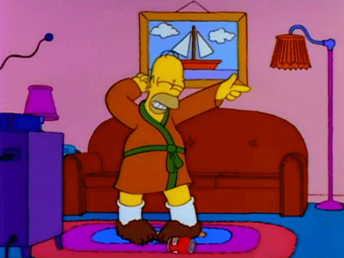 the simpsons happy dance gif find share on giphy medium