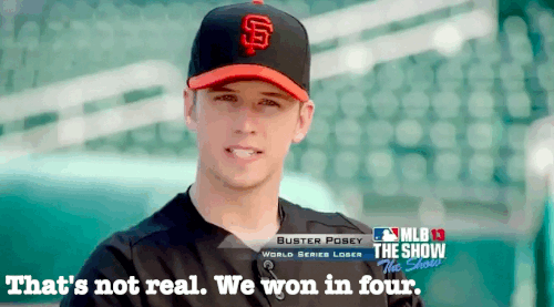 buster posey mlb the show commercial gifs caution extremely awesome medium