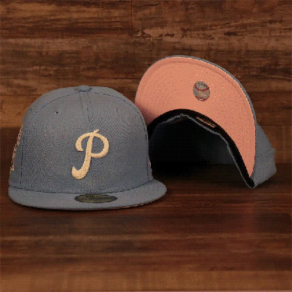 philadelphia phillies glow in the dark 1952 all star game patch pink bottom side 59fifty fitted cap oakland raider logo history medium