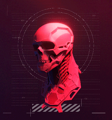 artstation metal head denys onyshchenko skull graphics medium