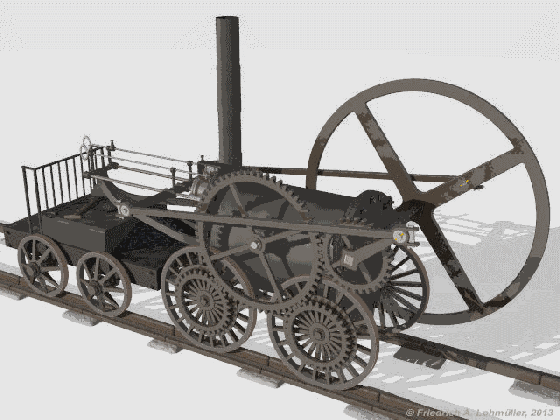 trevithick s locomotive 3d animation with pov ray medium