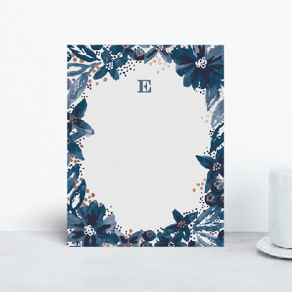 watercolor floral wreath foil pressed stationery by alethea and ruth medium