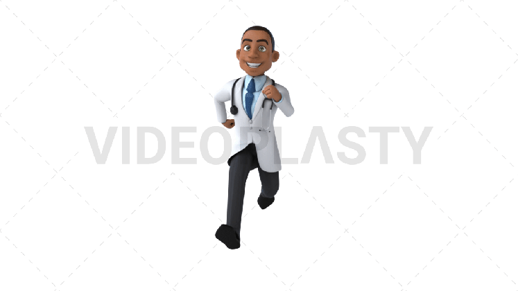 3d black male doctor run front stock gifs videoplasty running emoji gif medium