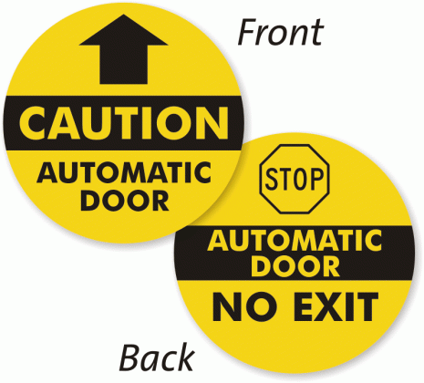 automatic door signs and labels medium
