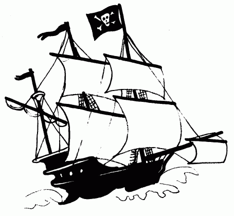 pirate ship clipart black and white free 2 clipartix medium