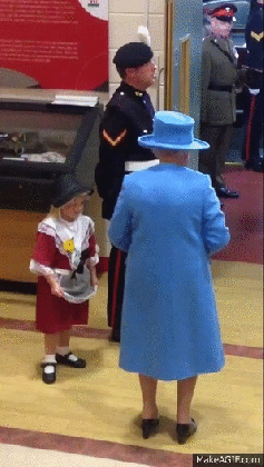 a girl was smacked by a soldier saluting queen elizabeth ii on make medium