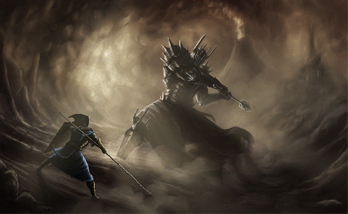 artstation sauron vs gil galad rui gon alves epic sword battle gif medium