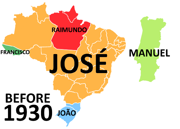 most popular male name in brazil portugal throughout the decades medium