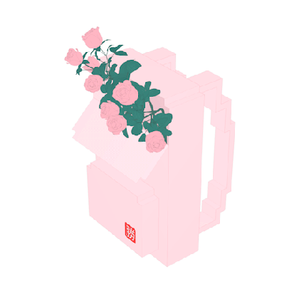 illustration backpack pink pastel 3d gif roses pale artists on medium