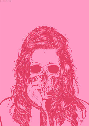 girl hipster drawings tumblr skull debuxio medium