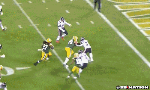 did eddie lacy score this touchdown or did he pull a medium