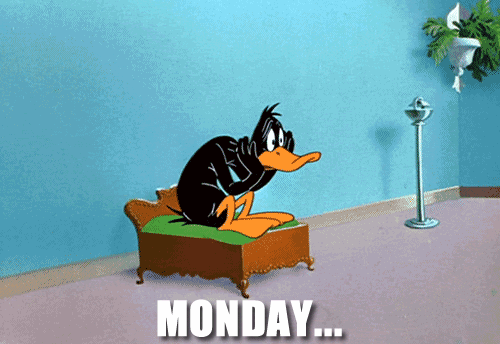 daffy duck is not ready for mondays work in looney tunes cartoons medium