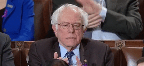 bored bernie sanders gif by state of the union address 2018 find medium